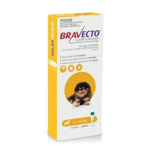 Picture of Bravecto Spot On For Dogs Yellow 2-4.5kg 1 Pack