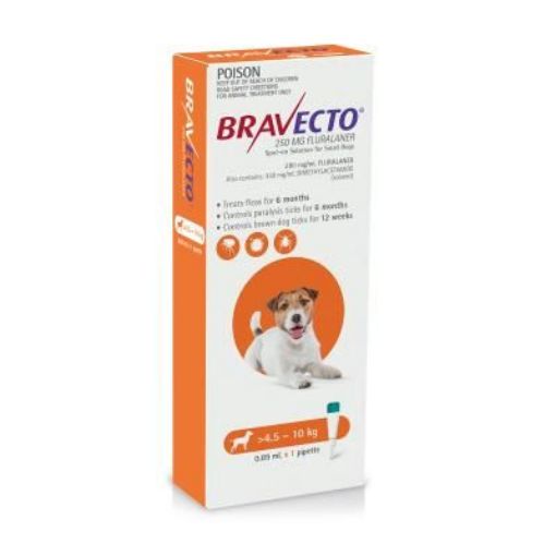 Picture of Bravecto Spot On For Dogs Orange 4.5-10kg 1 Pack